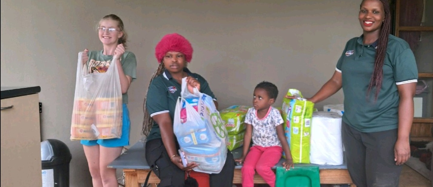 Ride and Shine Car Wash team donating essentials to the community in Standerton